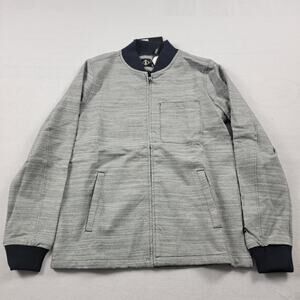 Indigo Mens Madison Bomber Shirt Jacket in Space Dyed Twill Sz S (582)